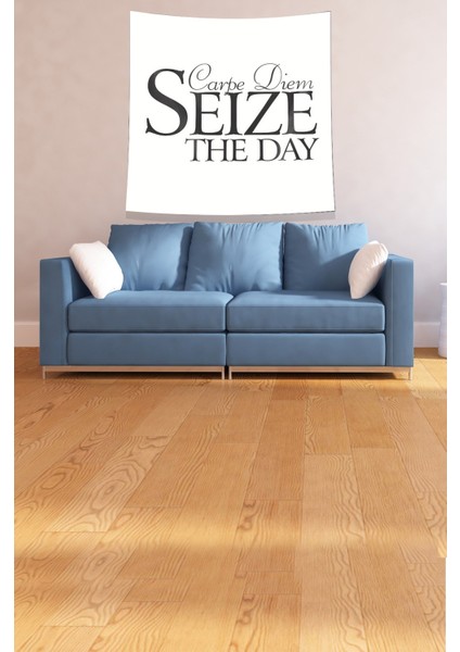 Beyaz Carpe Diem Leke Tutmaz Kadife Kumaş Duvar Örtüsü Duvar Halısı Tapestry fırsatları