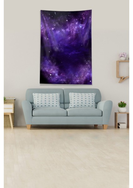 Mor Galaksi Desenli Leke Tutmaz Kadife Kumaş Duvar Örtüsü Duvar Halısı Tapestry fiyatları