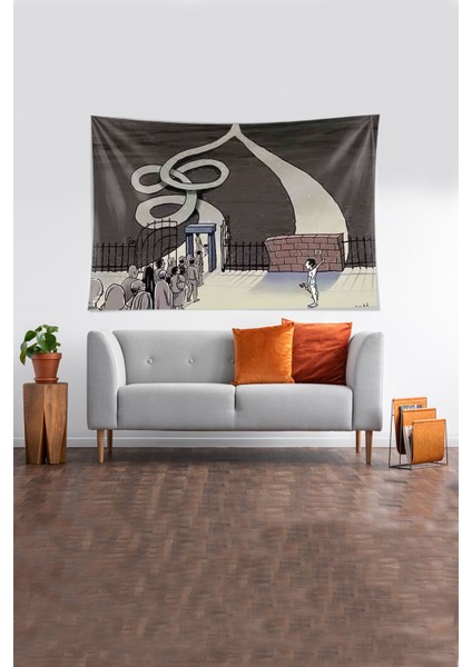 Beyaz Yol Ayrımı Desenli Leke Tutmaz Kadife Kumaş Duvar Örtüsü Duvar Halısı Tapestry modelleri