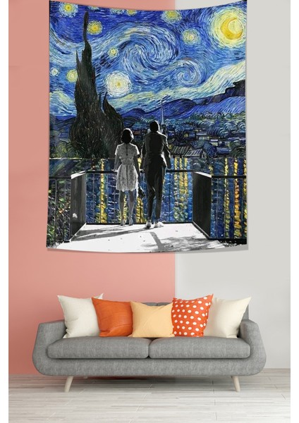 Van Gogh Yıldızlı Geceler Rhone Nehri Leke Tutmaz Kumaş Duvar Örtüsü Duvar Halısı Tapestry modelleri