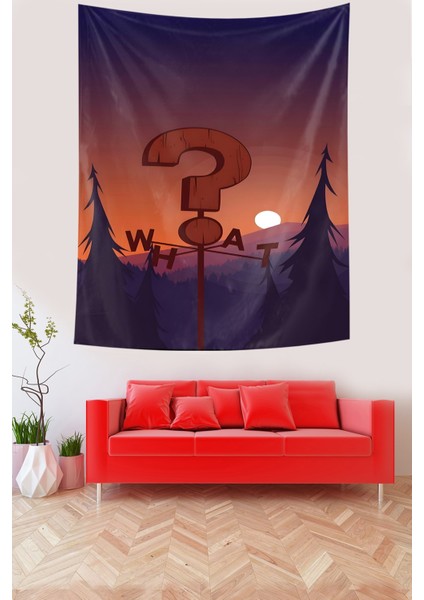 Gündoğumu Soru Işareti What Yazılı Leke Tutmaz Kumaş Duvar Örtüsü Duvar Halısı Tapestry fiyatları