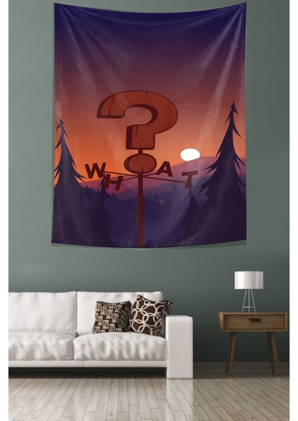 Gündoğumu Soru Işareti What Yazılı Leke Tutmaz Kumaş Duvar Örtüsü Duvar Halısı Tapestry modelleri