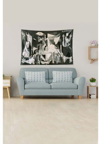Siyah Beyaz Picasso Leke Tutmaz Kadife Kumaş Duvar Örtüsü Duvar Halısı Tapestry fiyatları