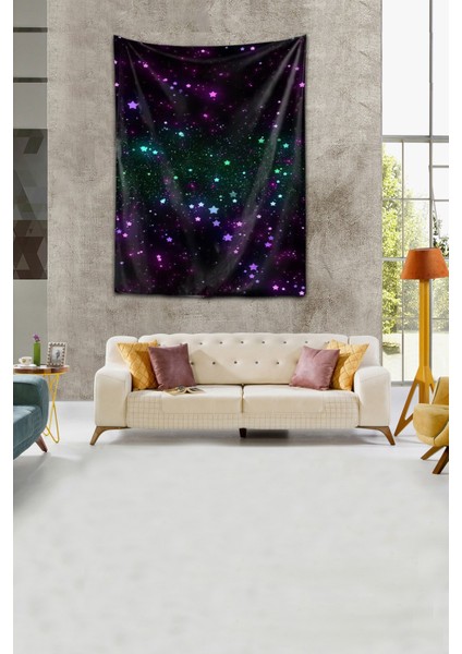 Uzay Space Gala x y Yıldızlar Yıkanabilir Leke Tutmaz Kumaş Duvar Örtüsü Duvar Halısı Tapestry fırsatları