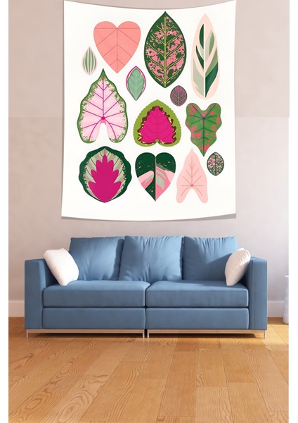 Yaprağı Güzel Renkli Yaprak Çeşitleri Leke Tutmaz Kumaş Duvar Örtüsü Duvar Halısı Tapestry modelleri
