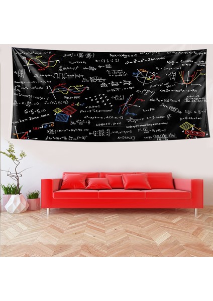 Matematiksel Formüller Fonksiynlar Leke Tutmaz Kadife Doku Kumaş Duvar Örtüsü Duvar Halısı Tapestry