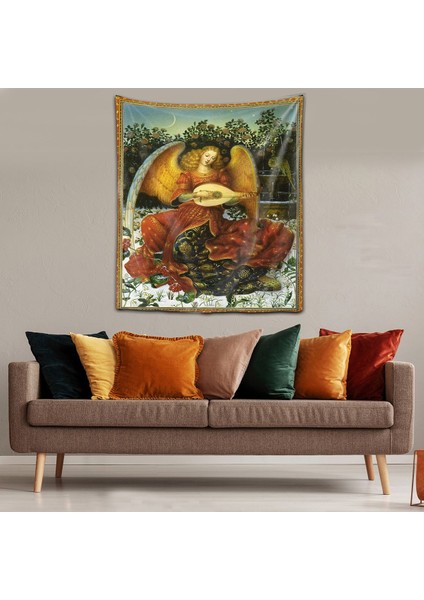 Kanatlı Melek Mitoloji Yıkanabilir Leke Tutmaz Kumaş Duvar Örtüsü Duvar Halısı Tapestry fiyatları