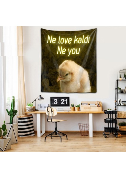 Ne Love Kaldı Ne You Yıkanabilir Leke Tutmaz Kumaş Duvar Örtüsü Duvar Halısı Tapestry