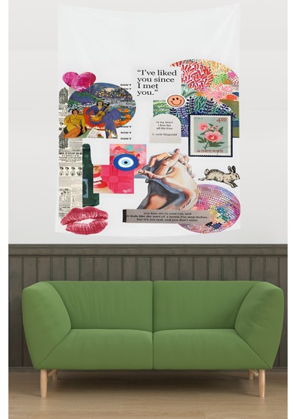 Sevgi Aşk Temalı Leke Tutmaz Kumaş Duvar Örtüsü Duvar Halısı Tapestry modelleri