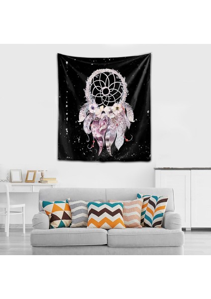Yıkanabilir Leke Tutmaz Mikropetek Kumaş Dreamcatcher Siyah Duvar Örtüsü Duvar Halısı Tapestry fiyatları