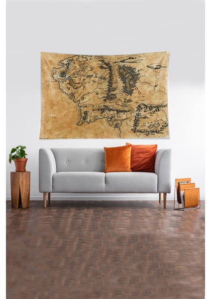 Iron Hills Harita Map Leke Tutmaz Kadife Kumaş Duvar Örtüsü Duvar Halısı Tapestry fiyatları