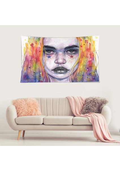 Renkli Ve Gotik Tarz Kız Yıkanabilir Leke Tutmaz Kadife Kumaş Duvar Örtüsü Duvar Halısı Tapestry fiyatları