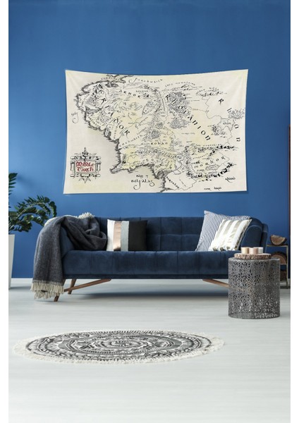 Orta Doğu Haritası Leke Tutmaz Kadife Dokulu Kumaş Duvar Örtüsü Duvar Halısı Tapestry modelleri