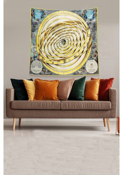 Sarı Dünyanın Rotası Leke Tutmaz Kadife Kumaş Duvar Örtüsü Duvar Halısı Tapestry fiyatları