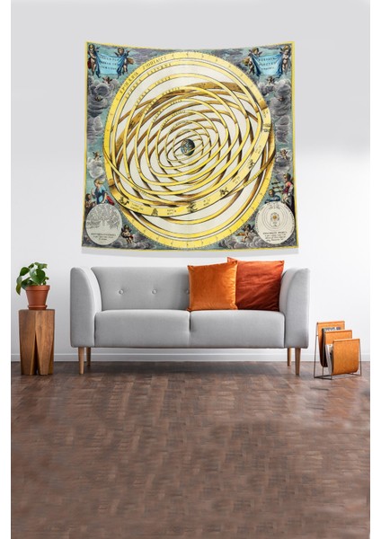 Sarı Dünyanın Rotası Leke Tutmaz Kadife Kumaş Duvar Örtüsü Duvar Halısı Tapestry fırsatları