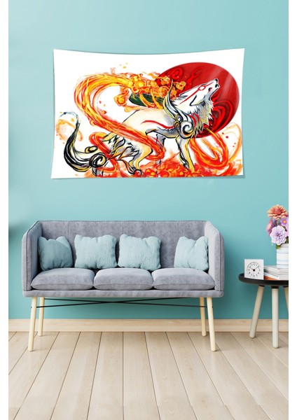 Kurt Ve Ateş Leke Tutmaz Kadife Dokulu Kumaş Duvar Örtüsü Duvar Halısı Tapestry fiyatları