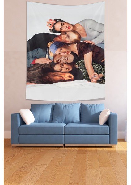 Sonsuz Arkadaşlar Leke Tutmaz Kumaş Duvar Örtüsü Duvar Halısı Tapestry