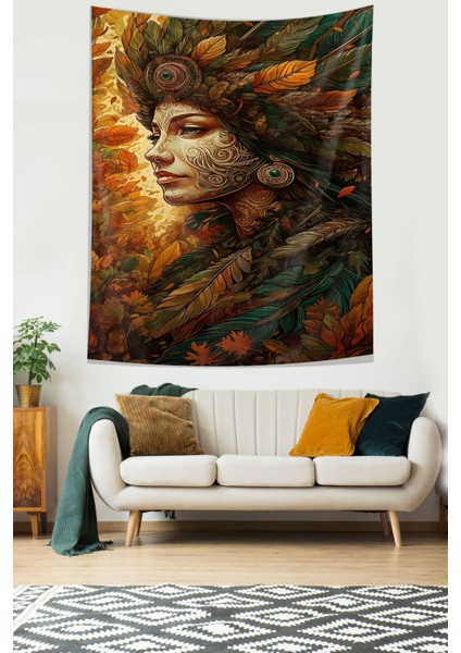 Afrikalı Kız Leke Tutmaz Kumaş Duvar Örtüsü Duvar Halısı Tapestry fiyatları