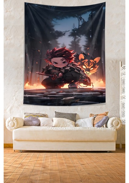 Tanjiro Leke Tutmaz Kumaş Duvar Örtüsü Duvar Halısı Tapestry fiyatları