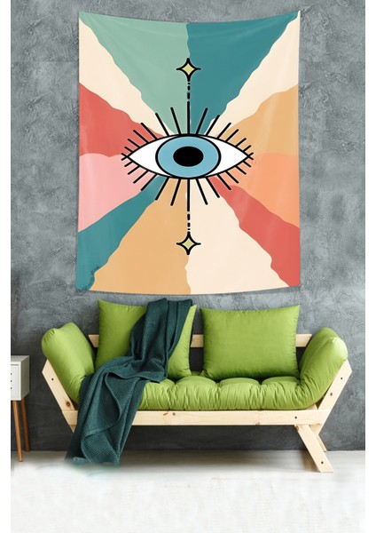 Mavi Göz Desen Leke Tutmaz Kumaş Duvar Örtüsü Duvar Halısı Tapestry fiyatları