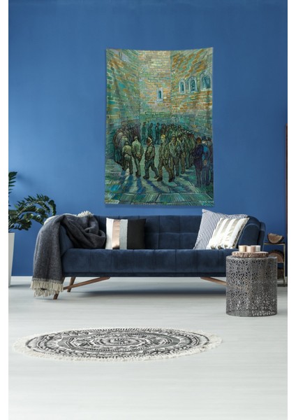 Multirenk Mahkum Gogh'un Umudu Leke Tutmaz Kadife Kumaş Duvar Örtüsü Duvar Halısı Tapestry modelleri