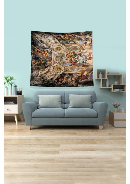 Bej Kubbe Işlemesi Leke Tutmaz Kadife Kumaş Duvar Örtüsü Duvar Halısı Tapestry fiyatları