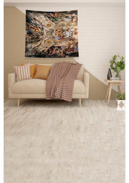Bej Kubbe Işlemesi Leke Tutmaz Kadife Kumaş Duvar Örtüsü Duvar Halısı Tapestry fırsatları