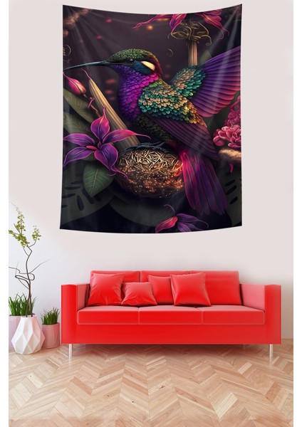 Dalın Üstündeki Rengarenk Ağaçkakan Kuşu Leke Tutmaz Kumaş Duvar Örtüsü Duvar Halısı Tapestry fiyatları