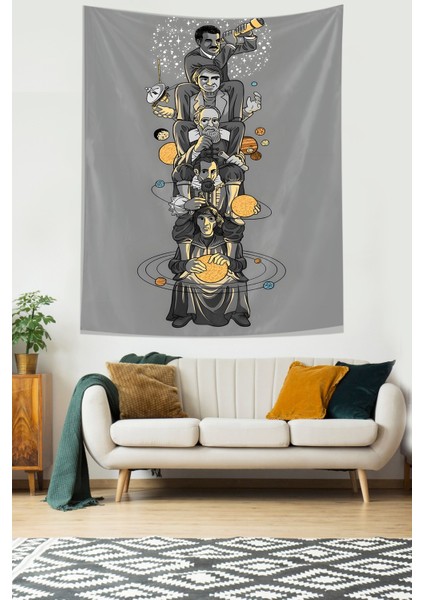 Gök Bilimciler Modern Leke Tutmaz Kumaş Duvar Örtüsü Duvar Halısı Tapestry
