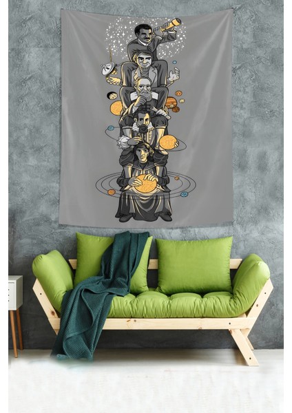 Gök Bilimciler Modern Leke Tutmaz Kumaş Duvar Örtüsü Duvar Halısı Tapestry