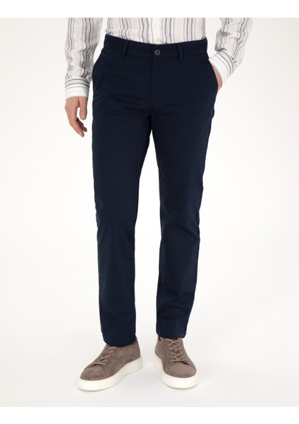 Erkek Lacivert Regular Fit Kanvas Pantolon 50288510-VR033