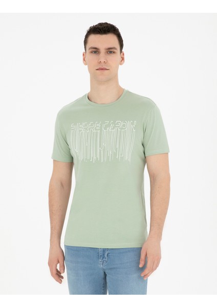 Erkek Yeşil Slim Fit Tişört 50282064-VR016