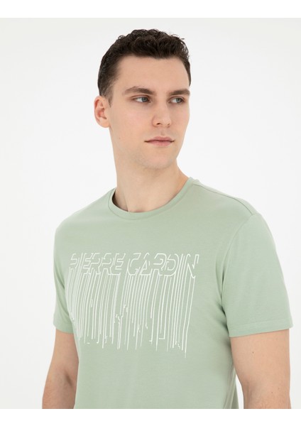 Erkek Yeşil Slim Fit Tişört 50282064-VR016