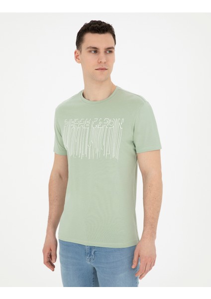 Erkek Yeşil Slim Fit Tişört 50282064-VR016