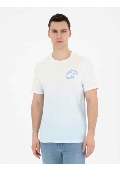 Erkek Açık Mavi Regular Fit Tişört 50281117-VR095