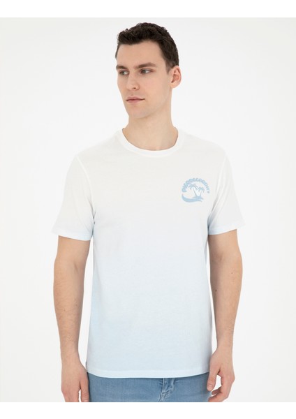 Erkek Açık Mavi Regular Fit Tişört 50281117-VR095