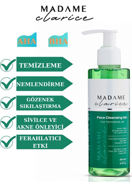 Tüm Cilt Tipleri İçin Akne ve Siyah Nokta Karşıtı Yüz Temizleme Jeli 200 ml