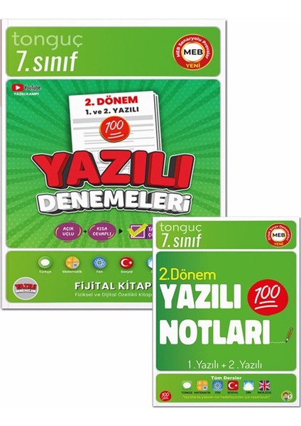7. Sınıf 2. Dönem 1. - 2. Yazılı Notları ve Deneme