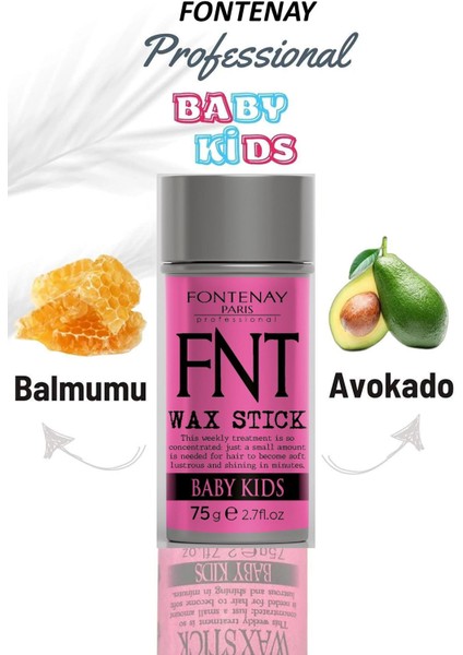 Hair Wax Stick 75GR For Kids + Profesyonel Topuz Krepe Şiş Tarak 3043 2'li Set