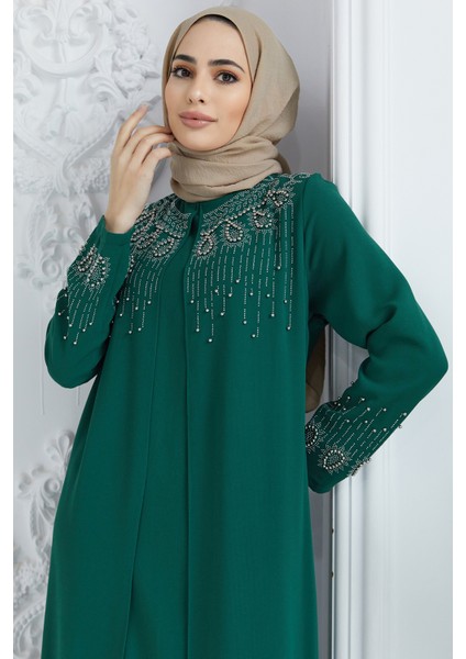 Lina Büyük Beden Abiye - Zümrüt modelleri