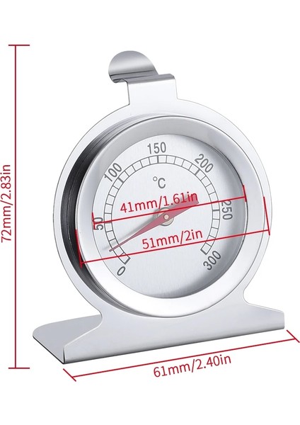 Zining Shop 1 Numaralı Stil Mini Termometre Izgara Sıcaklık Ölçer Paslanmaz Çelik Fırın Ocak Termometre Sıcaklık Ölçer Ev Mutfak Gıda Için (Yurt Dışından)