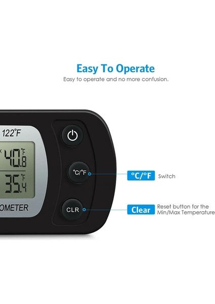 Siyah Stil Elektronik Dijital Buzdolabı Termometresi LCD Ekran Buzdolabı Dondurucu Sıcaklık Kanca Asılı Ev Termometre Ölçer (Yurt Dışından) fırsatları