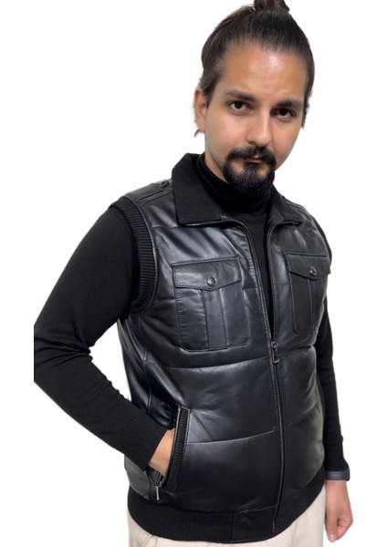 Hakiki Deri Trikolu Yelek modelleri
