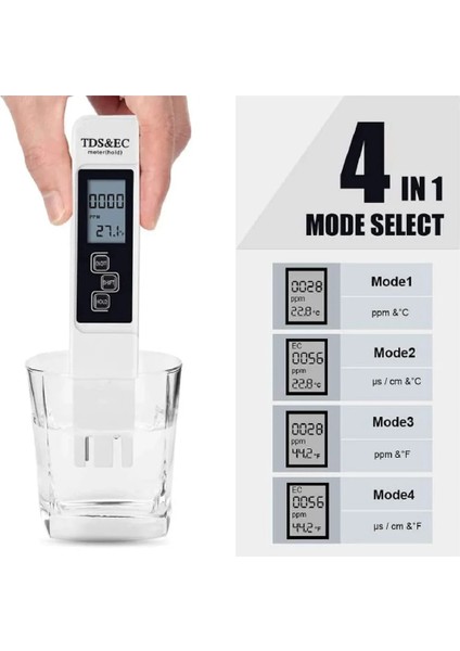 Mavi Stil 1 Pc Beyaz Dijital Su Si Test Cihazı Tds Ec Metre Aralığı Çok Fonksiyonlu Su Saflığı Sıcaklık Ölçer Temp Ppm Test Cihazı (Yurt Dışından) modelleri