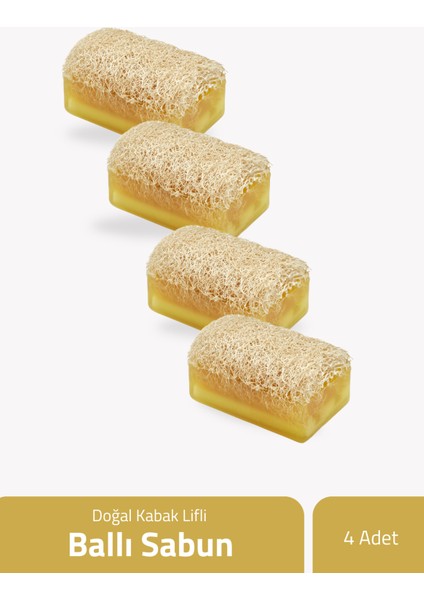 Doğal Kabak Lifli Ballı Sabun 100 gr x 4 Adet