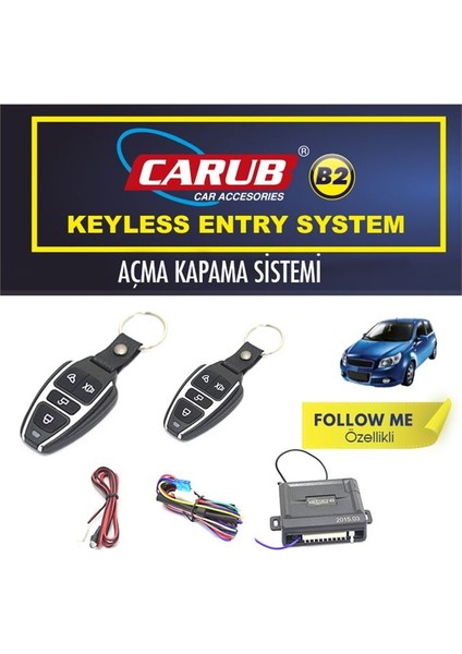 Açma Kapama B2 12V Sinyal Çıkışlı Krom Follow Me