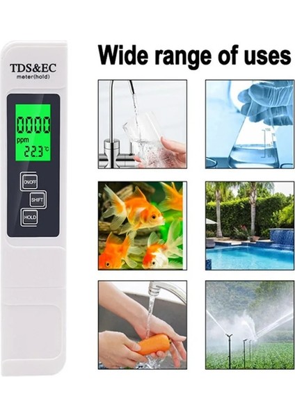 Beyaz Stil Profesyonel Test Cihazı Su Sayacı Tds Ec Sıcaklık Ölçer Dijital LCD Su Test Kalemi Saflık Filtresi Su Si (Yurt Dışından) modelleri