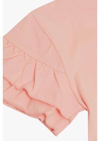 Kız Çocuk Tişört Sevgi Temalı Simli Yazı Baskılı 6-12 Yaş, Somon fırsatları