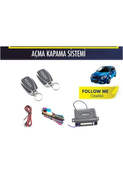 Açma Kapama B2 12V Sinyal Çıkışlı Siyah Krom Follo