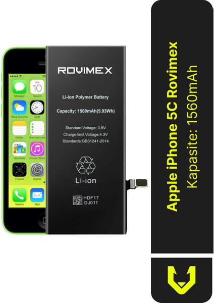 Apple iPhone 5S / 5C Batarya Pil - 1560mAh